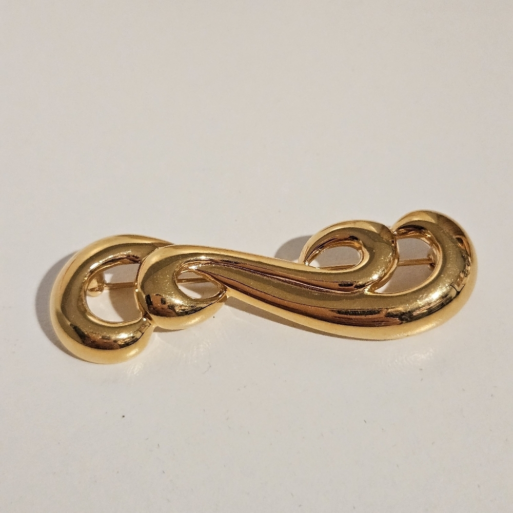Napier Gold Swirl Brooch